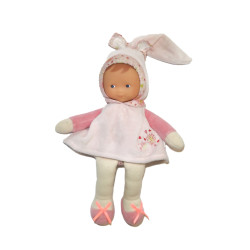 COROLLE Doudou Poupée chiffon robe rose rayé 2020