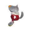 LILLIPUTIENS Doudou loup gris rouge Nicolas | Destock Baby