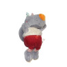 LILLIPUTIENS Doudou loup gris rouge Nicolas | Destock Baby