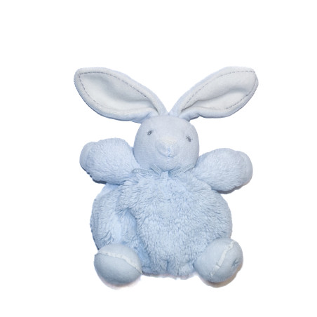 KALOO Doudou Peluche P'tit lapin Perle bleu ciel boule 18 cm | Destock Baby
