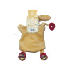 Doudou Mme Lapin marionnette beige et tissu rayé BN508 | Destock Baby