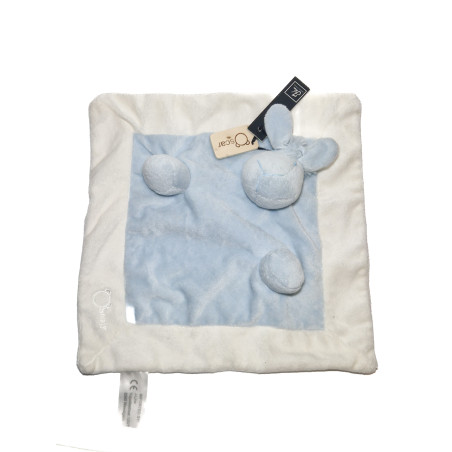 Doudou Mouton plat Oscar bleu blanc - J-Line