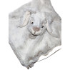 Doudou Lapin Plat Blanc Beige Flocon Poil Long BABY NAT' | Destock Baby