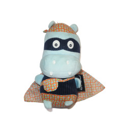 Les Deglingos - Peluche Zipo l'hippopotame THE SUPER ZEROES masqué | Destock Baby
