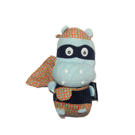 Les Deglingos - Peluche Zipo l'hippopotame THE SUPER ZEROES masqué 22 cm