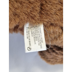 Ancienne Peluche ours marron coeur et son bébé Comexo 30 cm Vintage