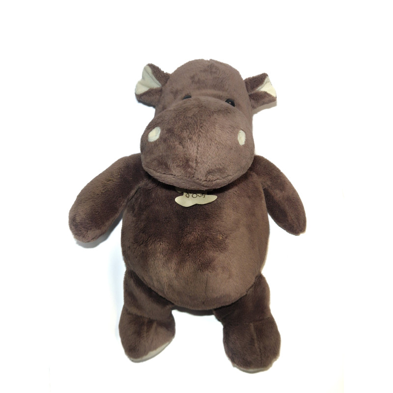 Histoire d'Ours - Peluche doudou Hippopotame Marron HO1057 Gd mod 38 cm