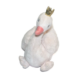 Tex Carrefour- Peluche cygne Mon ami magique rose couronne dorée 25 cm | Destock Baby