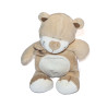 Bengy - Doudou ours beige marron blanc écharpe | Destock Baby