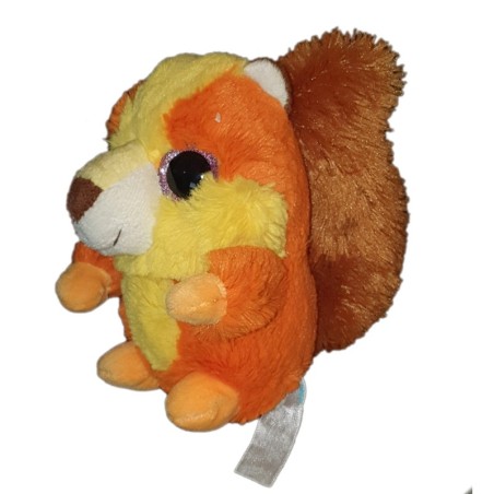 Peluche Doudou Ecureuil gros yeux jaune roux NICOTOY 16 cm (22498)