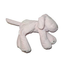 OBAIBI - Doudou chien rose blanc  | Destock Baby