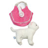 Gipsy - Peluche doudou charet blanc dans son sac rose coeur argenté | Destock Baby