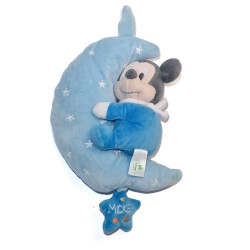 Disney Baby - Peluche doudou musical Mickey lune bleue