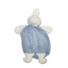 KLORANE - Doudou lapin blanc bleu Klorane fermeture 42 cm