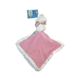 Dinsey Simba Doudou Marie Les Aristochats mouchoir rose blanc | Destock Baby