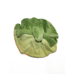 Doudou réversible crocodile élan Renne vert orange Les Loupiots Moulin Roty