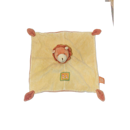 MOULIN ROTY - Doudou plat Lion jaune orange Les Loustics