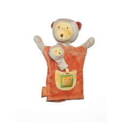 Doudou Marionnette singe orange Les Loustics Moulin Roty