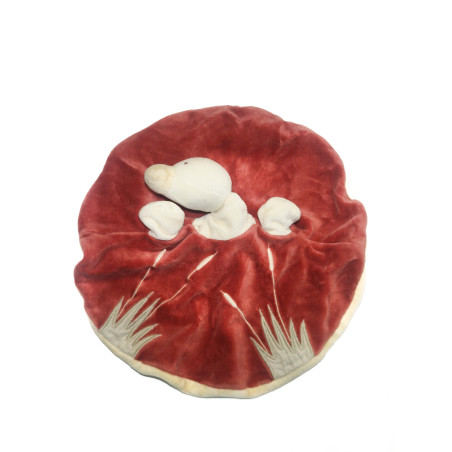 Doudou plat canard oie rouge roseaux nénuphar Moulin Roty