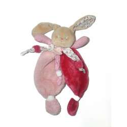 BABY NAT - Doudou lapin `Thème Poupi rose fushia BN0111