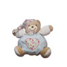 Doudou OURS bleu Coeur Bonnet Liberty KALOO 16 cm Tissu fleurs chez vous dès demain