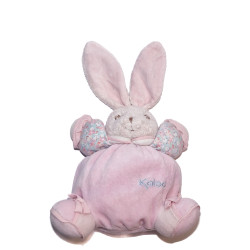 Doudou lapin Kaloo Lilirose tissu fleuri grelot 15 cm | Destock Baby