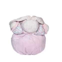 Doudou lapin Kaloo Lilirose tissu fleuri grelot 15 cm | Destock Baby