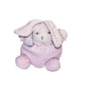 Doudou lapin Kaloo Lilirose tissu fleuri grelot 15 cm | Destock Baby