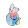 Doudou souris Kaloo bleu orange vert grelot poche éléphant 20 cm | Destock Baby