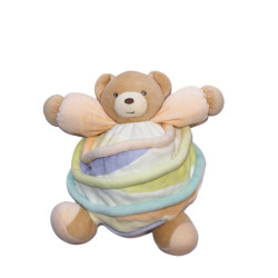 Doudou boule ours Kaloo Candy rose orange pastel 28 cm | Destock Baby