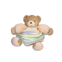 Doudou boule ours Kaloo Candy rose orange pastel 28 cm | Destock Baby