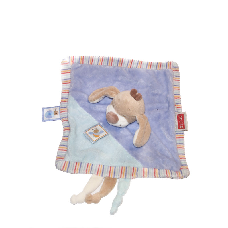 Doudou plat chien bleu les Zamis Nattou