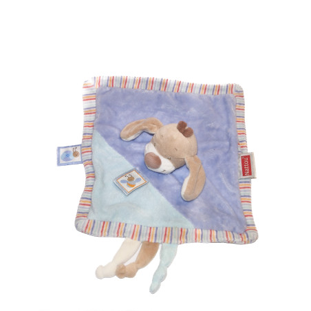 Doudou plat chien bleu les Zamis Nattou