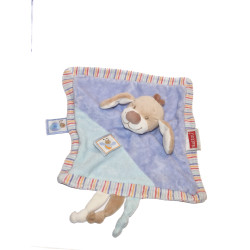 Doudou plat chien bleu les Zamis Nattou sans etiquettes chez vous des demain