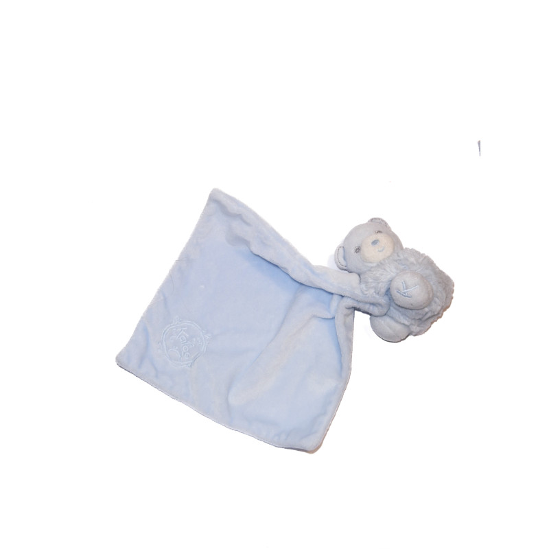 KALOO Doudou ours perle bleu Câlin Mouchoir