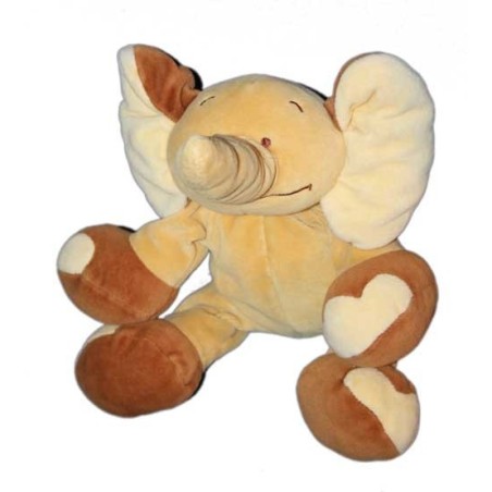 Doudou éléphant beige marron Noukie's 28 cm (15959)