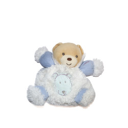 Doudou ours esquimau Kaloo beige blanc bleu 18 cm | Destock Baby