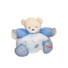 Doudou ours patapouf blanc bleu oiseau poule Kaloo 26 cm