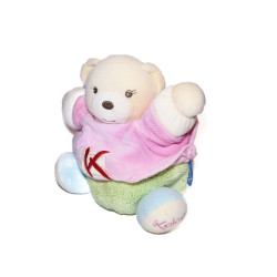 Doudou ours Kaloo Patapouf K Sporty vert pull rose XX cm | Destock Baby