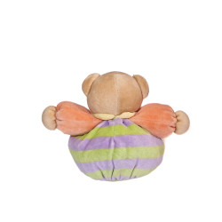 Doudou ours Kaloo orange rayures vert mauve 18 cm | Destock Baby