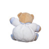 Doudou ours Kaloo blanc bleu bonhommes brodés 18 cm | Destock Baby