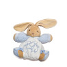 Doudou lapin Kaloo blanc bleu enfants brodés 18 cm | Destock Baby