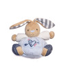 Doudou lapin Kaloo Denim bleu cœur flèche 18 cm | Destock Baby