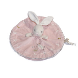 Doudou plat rond Lapin Lapinou Kaloo fleur