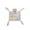 Doudou plat ours Kaloo Candy blanc carrés pastel 4 nœuds bon état | Destock Baby