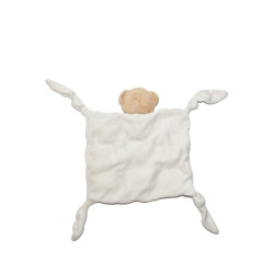 Doudou plat ours Kaloo Candy blanc carrés pastel 4 nœuds bon état | Destock Baby
