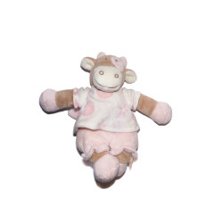 Doudou vache Lola Noukie’s blanc rose 18 cm comme neuf | Destock Baby