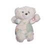 Peluche doudou ours blanc collerette Nounours 20 cm grelot | Destock Baby