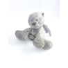 Doudou peluche musicale panthère des neige Léopard Léa Nattou gris blanc 15cm