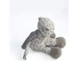 Doudou musical panthère des neiges Léa Nattou gris blanc 15 cm comme neuf | Destock Baby